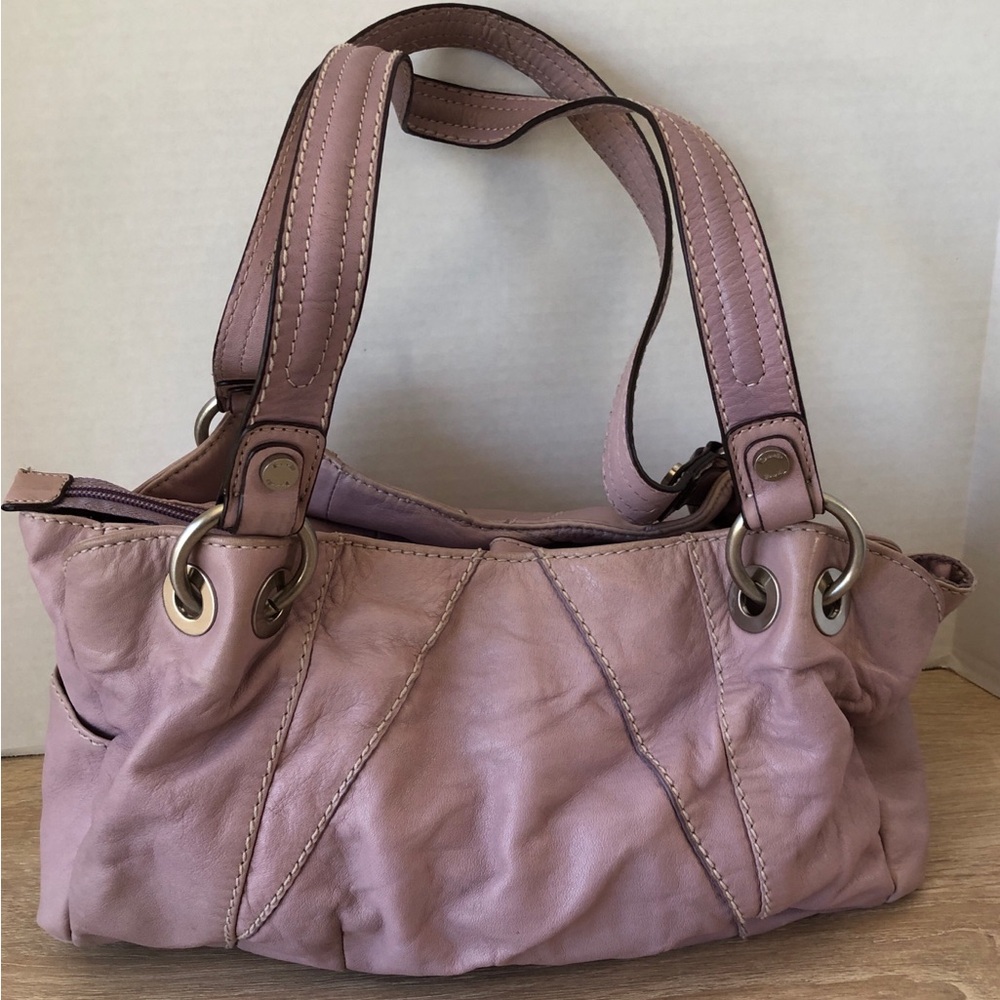 Vintage Y2K Lilac Tignanello Genuine Leather Handbag